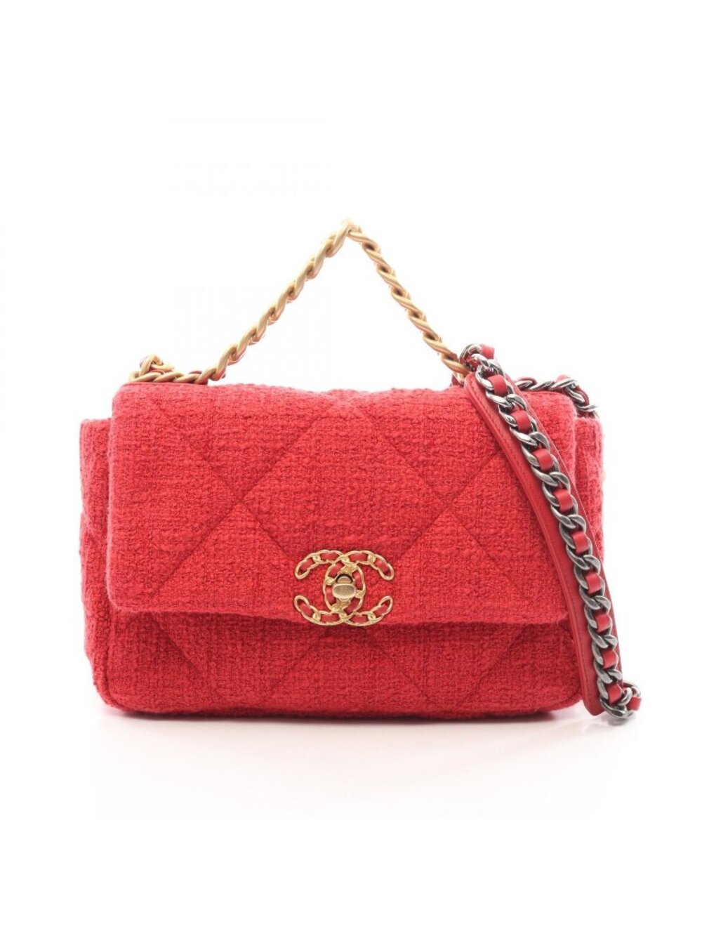 Chanel Shoulder Bag 19 Dixneuf Quilted Combination 2-Way Red Chanel 19 Chain